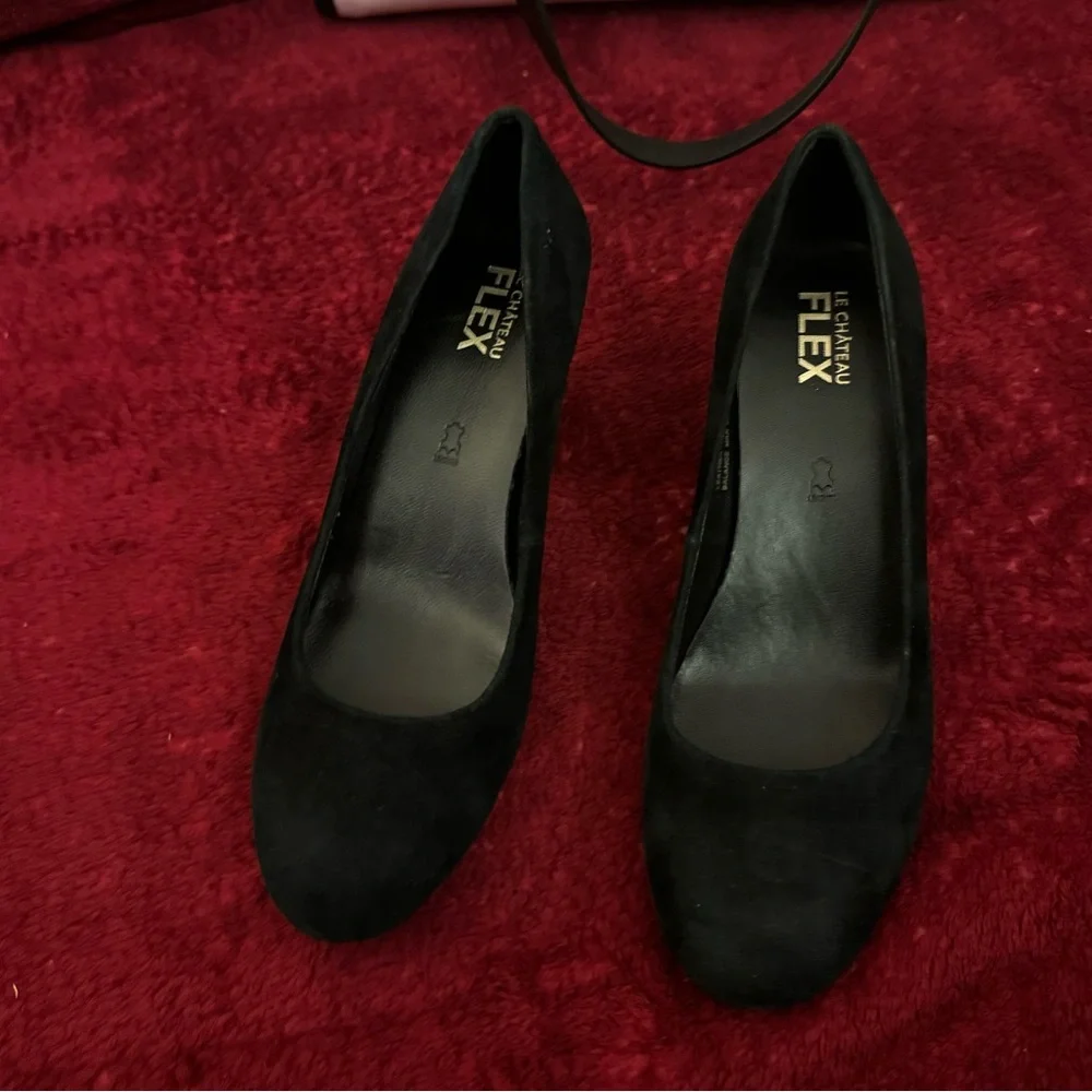 Genuine leather brand new black suede leatherwedge shoes - Picture 7 of 15